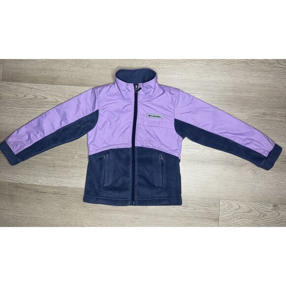 Columbia Fleece Pink Purple Omni-Shield Zipper Jacket Youth Girl’s Sz XXS Child - Picture 1 of 6